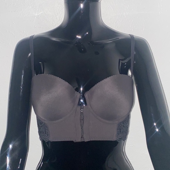 H&M Black Hook Front Lace Accented Underwire Push Up Bra in 34C - Picture 3 of 9